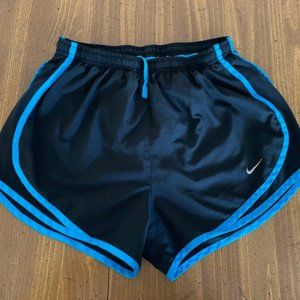 Nike dry fit black and blue running shorts size S